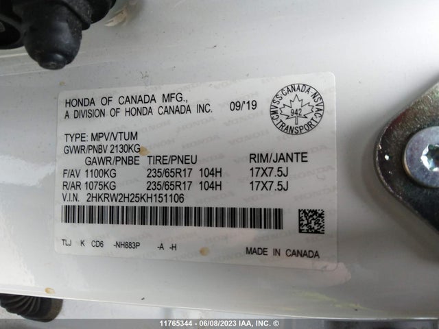 Honda CR-V LX 2019 2HKRW2H25KH151106 Image 10