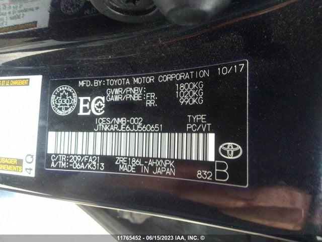 Toyota COROLLA IM 2018 JTNKARJE6JJ560651 Image 9