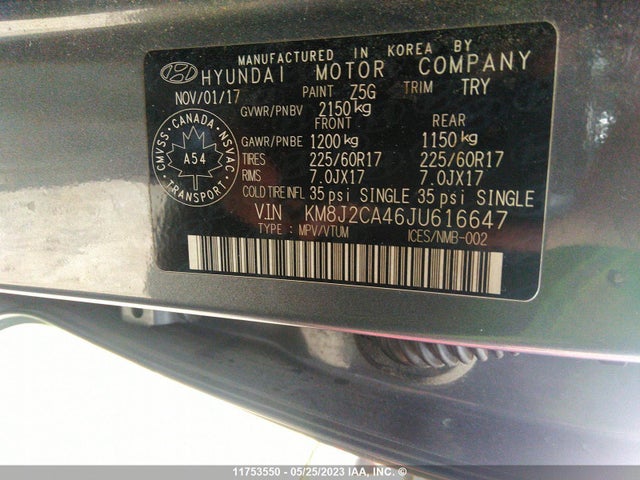 Hyundai TUCSON SE 2018 KM8J2CA46JU616647 Image 10