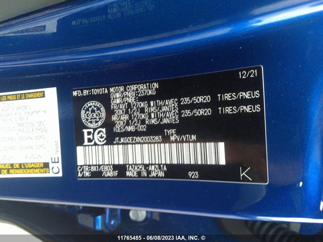 JTJKGCEZXN2003283 Lexus NX 350