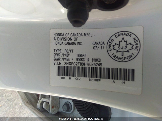 Honda Civic Ex 4dr 2017 2HGFC2F89HH035249 Image 10