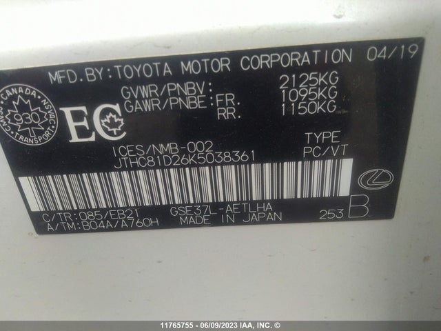 JTHC81D26K5038361 Lexus IS 300