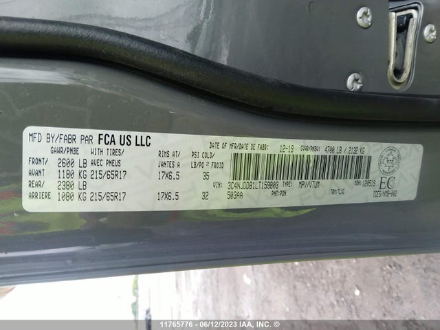 3C4NJDDB1LT159803 Jeep Compass