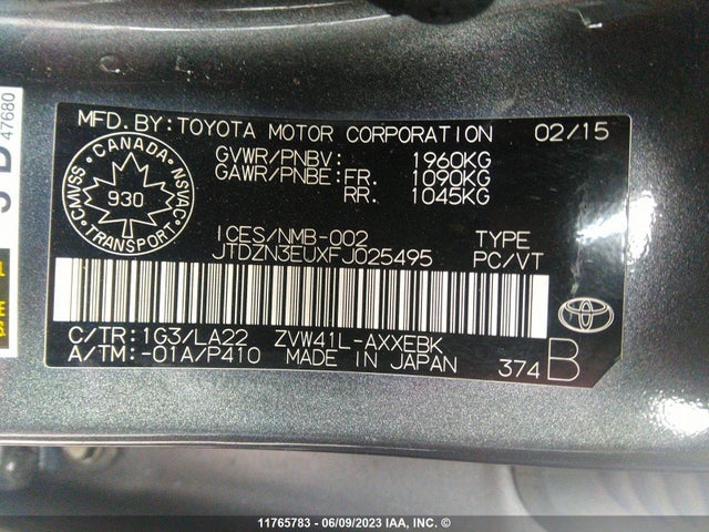 Toyota PRIUS V 2015 JTDZN3EUXFJ025495 Image 11
