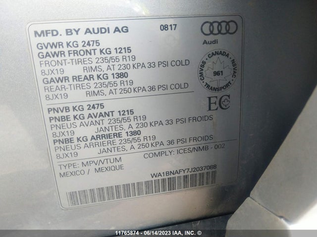 WA1BNAFY7J2037088 Audi Q5 Premium Plus