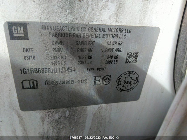 Chevrolet Volt Premier 2018 1G1RB6S50JU133454 Image 9