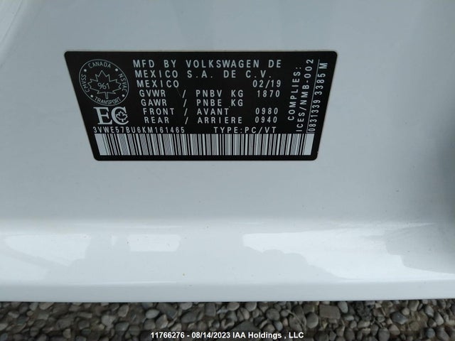 3VWE57BU6KM161465 Volkswagen JETTA SEL