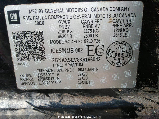 Chevrolet EQUINOX LS 2019 2GNAXSEV8K6166042 Image 10