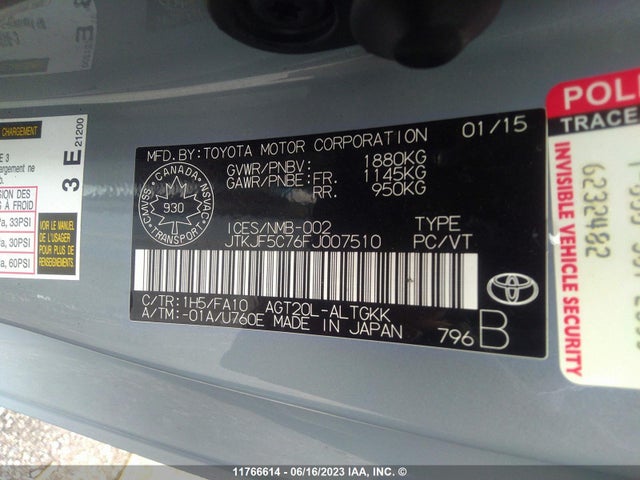 Toyota SCION TC 2015 JTKJF5C76FJ007510 Image 11