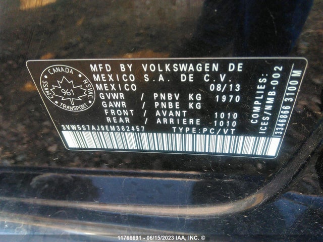3VW5S7AJ9EM362457 Volkswagen JETTA GLI