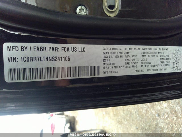 1C6RR7LT4NS241106 RAM 1500 Classic Slt