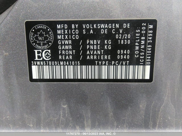 3VWN57BU9LM041015 Volkswagen Jetta S/r-line