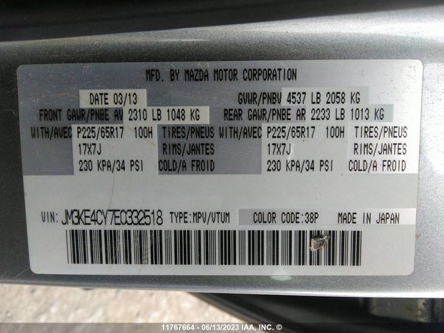 Mazda Cx-5 Touring 2014 JM3KE4CY7E0332518 Image 10