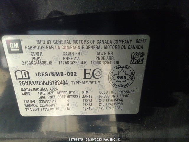 Chevrolet EQUINOX LS 2018 2GNAXREV9J6182404 Image 9