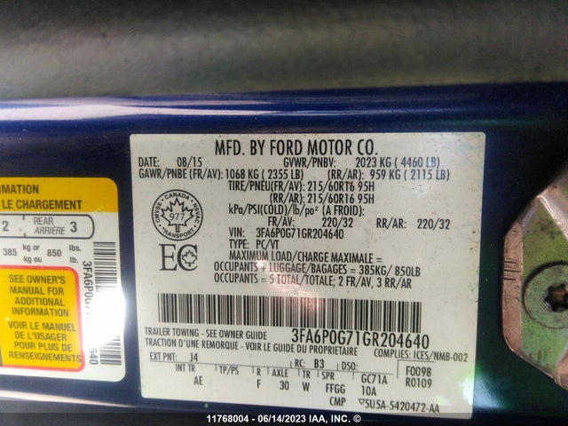 3FA6P0G71GR204640 Ford FUSION S