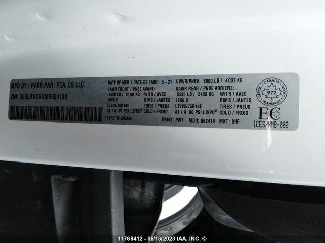 3C6LRVDGXME554139 RAM Promaster 2500 2500 High