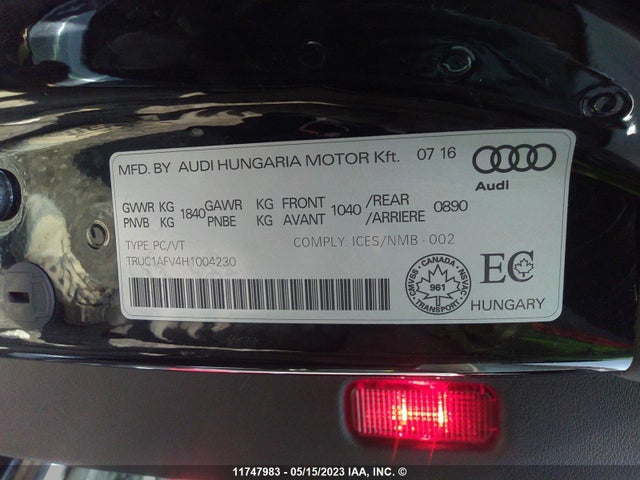 TRUC1AFV4H1004230 Audi TTS