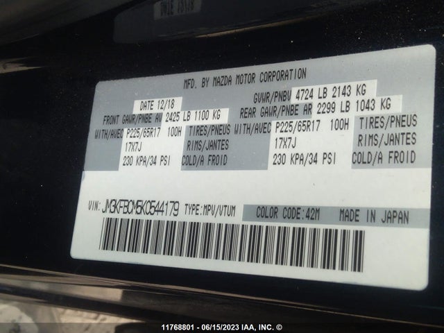 Mazda Cx-5 Touring 2019 JM3KFBCM5K0544179 Image 9