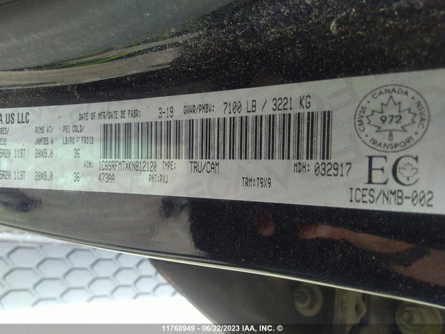 1C6SRFMTXKN812120 RAM 1500 Big Horn/lone Star