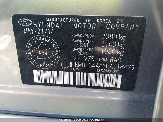Hyundai SONATA HYBRID 2014 KMHEC4A43EA118479 Image 11