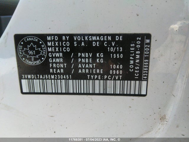 3VWDL7AJ5EM230451 Volkswagen JETTA TDI
