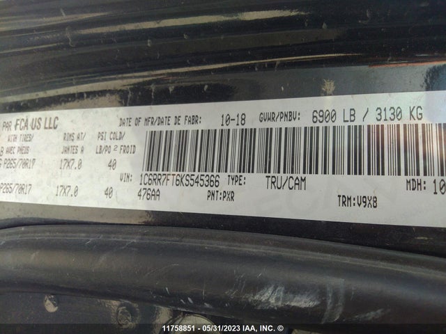 1C6RR7FT6KS545366 RAM 1500 Classic Tradesman