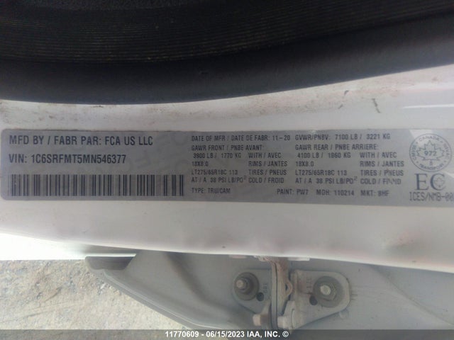 1C6SRFMT5MN546377 RAM 1500 Big Horn