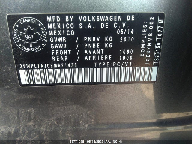3VWPL7AJ0EM621438 Volkswagen JETTA TDI