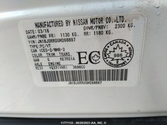 JN1BJ0RR0GM268897 Infiniti QX50