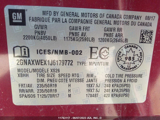 Chevrolet Equinox Premier 2018 2GNAXWEX1J6179772 Image 11