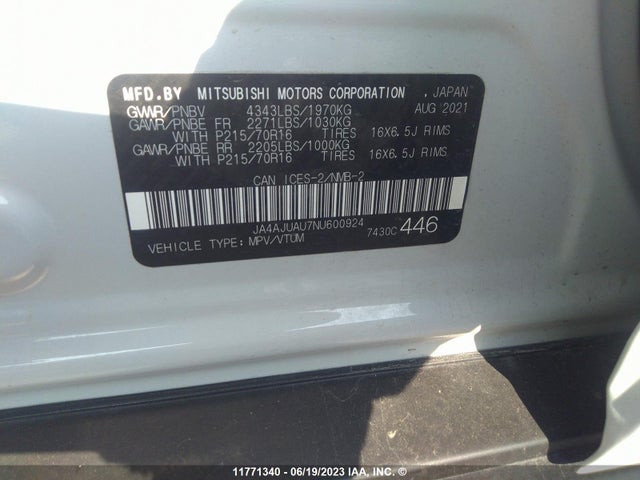 JA4AJUAU7NU600924 Mitsubishi RVR ES
