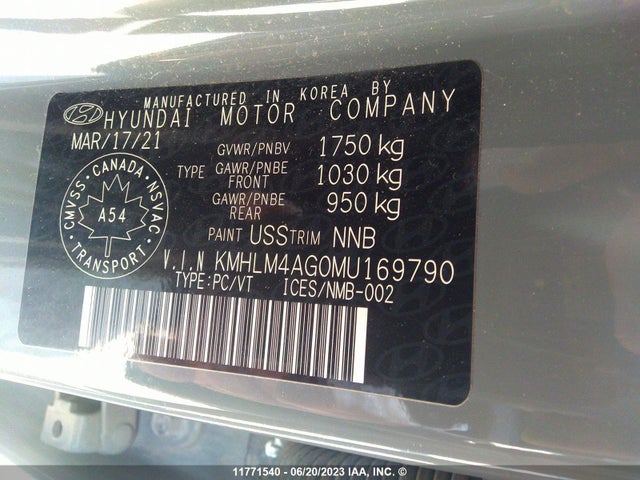 Hyundai ELANTRA SEL 2021 KMHLM4AG0MU169790 Image 10