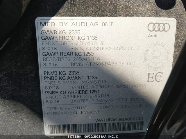 WA1UFAFL8GA002133 Audi Allroad