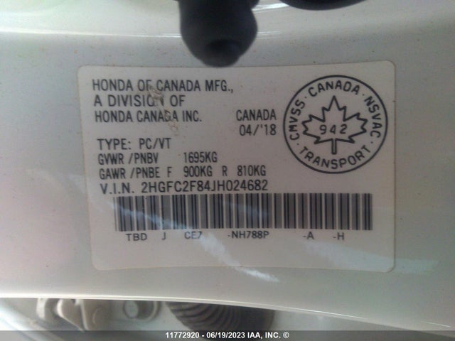 Honda CIVIC EX 2018 2HGFC2F84JH024682 Image 9