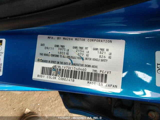 Продаж на аукціоні авто 2012 Mazda 3 I, vin: JM1BL1V70C1540460, номер лоту: 11773517
