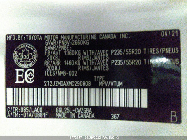 2T2JZMDAXMC290808 Lexus RX 350