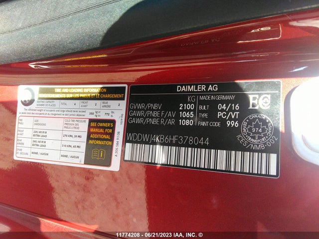 WDDWJ4KB6HF378044 Mercedes-Benz C 300 4matic
