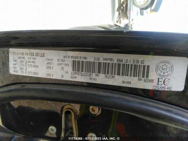3C6RR7KT3LG161057 RAM 1500 Classic Tradesman/express