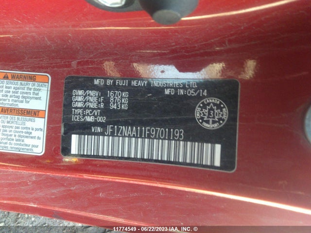 Toyota SCION FR-S 2015 JF1ZNAA11F9701193 Image 11