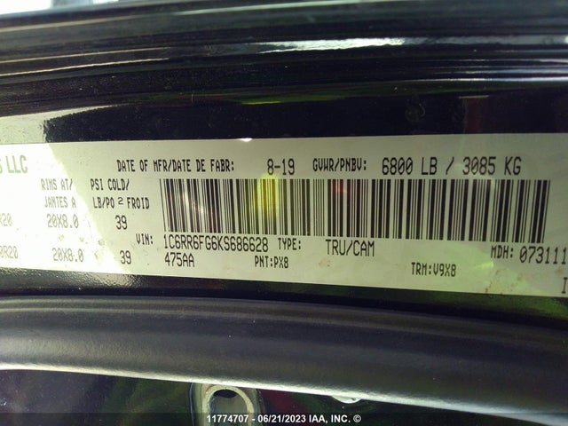 1C6RR6FG6KS686628 RAM 1500 Classic Tradesman