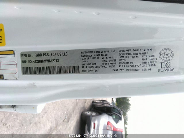 1C4HJXDG8MW612773 Jeep Wrangler Unlimited Sport 80th