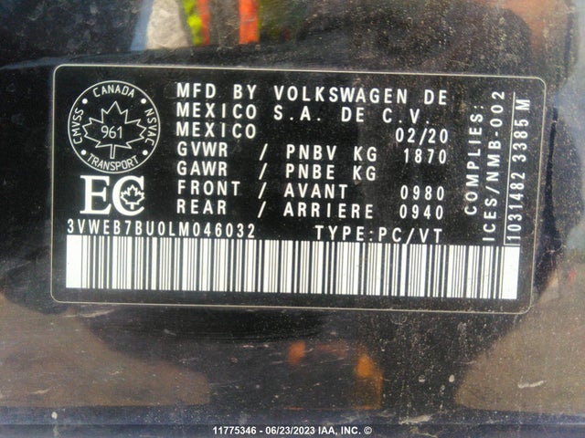 3VWEB7BU0LM046032 Volkswagen JETTA SEL