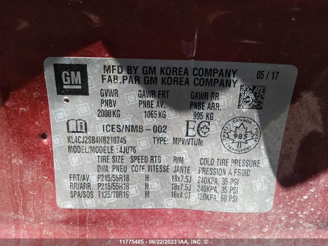 KL4CJ2SB4HB210745 Buick Encore