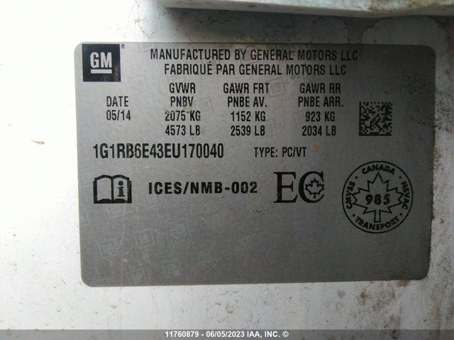 Chevrolet Volt 2014 1G1RB6E43EU170040 Image 9
