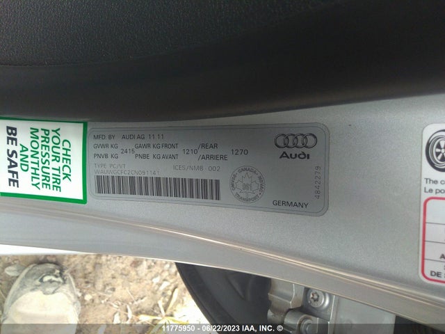 Aukcja sprzedaży 2012 Audi A7 Premium, vin: WAUWGCFC2CN091141, numer aukcji: 11775950