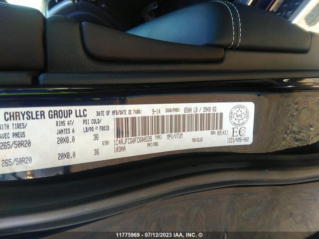 1C4RJFCG0FC600539 Jeep Grand Cherokee Overland