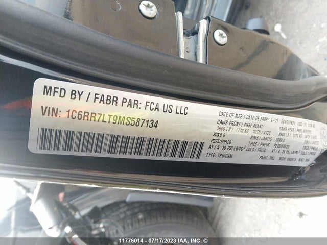 1C6RR7LT9MS587134 RAM 1500 Classic Slt