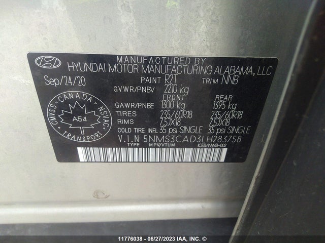 Hyundai Santa Fe Sel/sel Plus 2020 5NMS3CAD3LH283758 Image 10