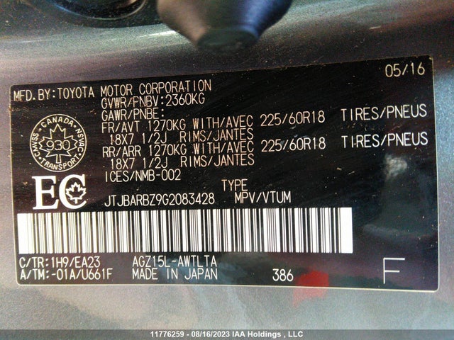JTJBARBZ9G2083428 Lexus Nx 200t/base/f Sport