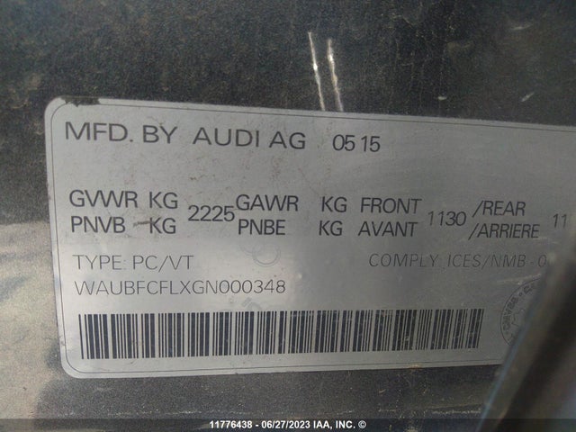 WAUBFCFLXGN000348 Audi A4 Komfort Plus